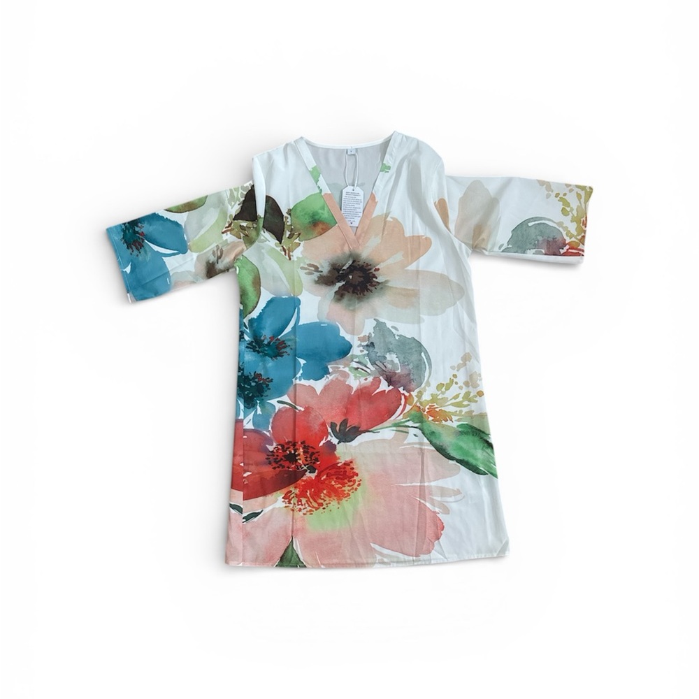 Size L women’s floral dress 3/4 sleeve
